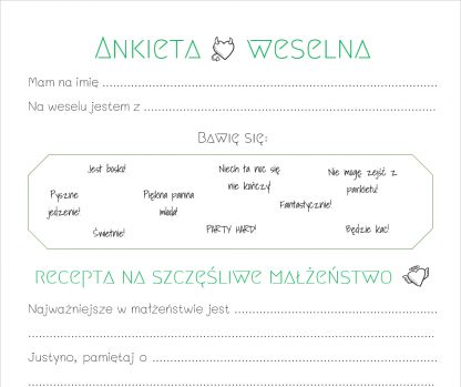 Elegancka ankieta ślubna [Projekt 1]