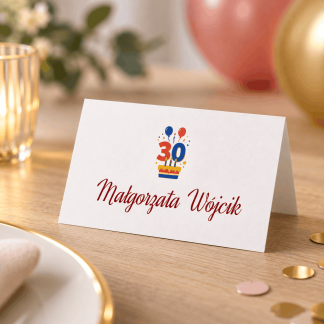 Winietka na 30 urodziny Tort z balonami